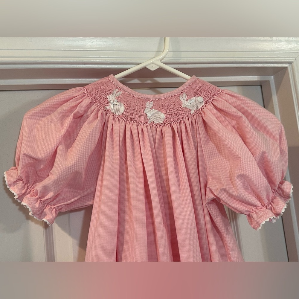 Southern Sunshine Kids Bunny Smocked Dress (7y) - Picture 2 of 7